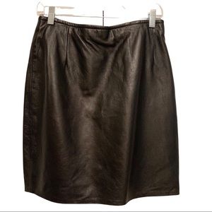 Vintage 100% Buttery Soft Leather Skirt Size 14